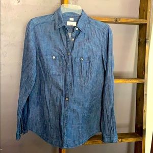 LOFT Long-Sleeved Denim Shirt, Size XS